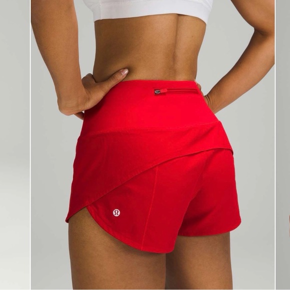 lululemon athletica Pants - Lululemon Speed Up Shorts Red High Waisted Running Athleisure Workout Size 4